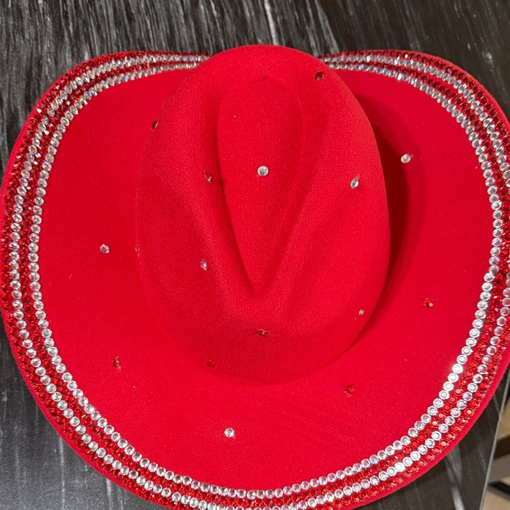 Glamorous Red Rhinestone Cowboy Hat